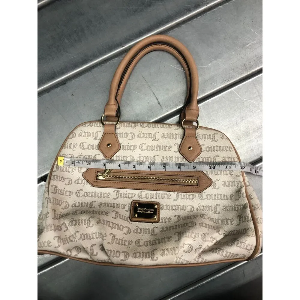 Juicy Couture Daydream Satchel Handbag‎ Womens Brown Cream Signature Logo